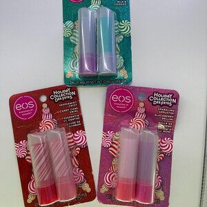 EOS Holiday Collection Sparkling Appletini /Peppermint Twist / Ice LIP BALMS 2P